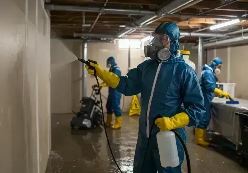 Basement Sanitization and Antimicrobial Treatment process in Menands, NY